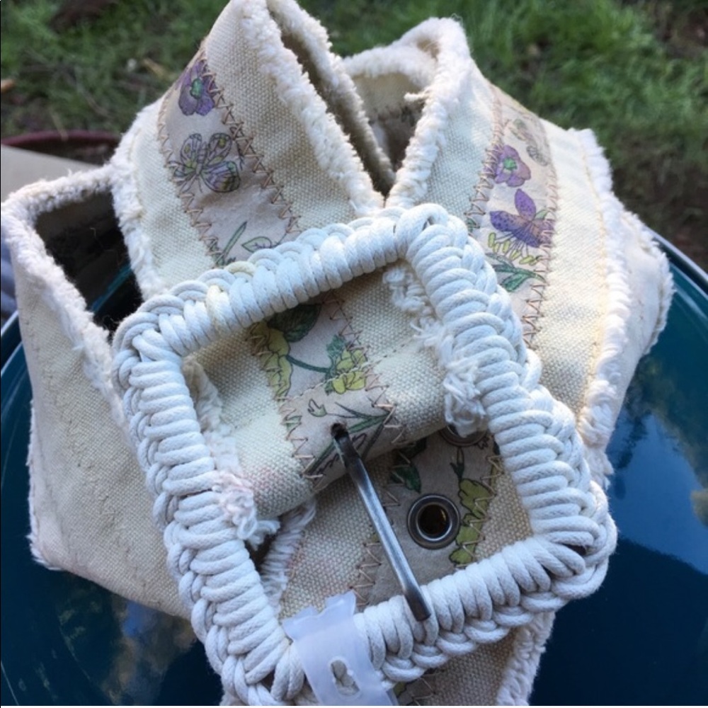 Fabric belt with butterfly 🦋 pattern
